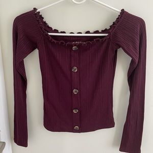 Burgundy Off-the-shoulder Top